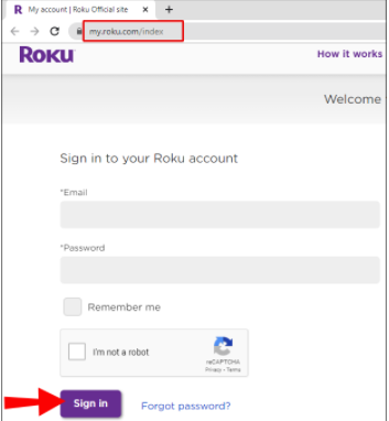 Sign in to roku account