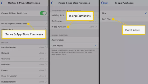 prevent iTunes and App Store purchase 