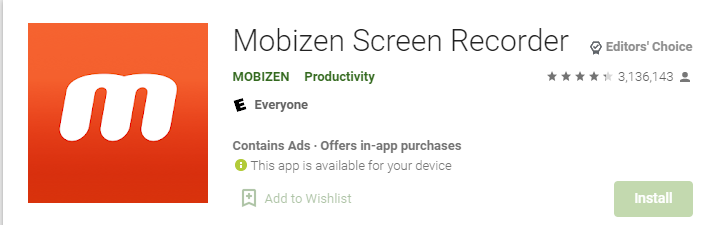 Mobizen Screen Recorder