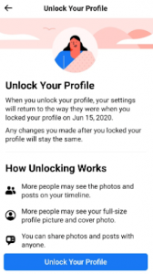 unlock your facebook profile