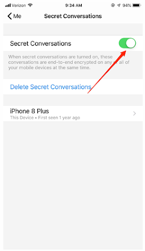 Turn on secret conversations