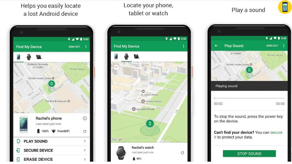 Find My Device to find lost android phone