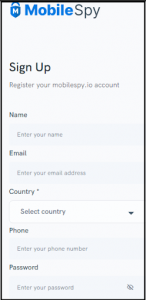 MobileSpy Sign up